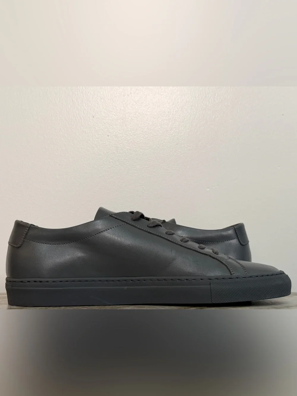 COMMON PROJECTS ORIGINAL ACHILLES LOW GRAY LEATHER 11 44 MINIMALIST $500 ITALY - Picture 6 of 11